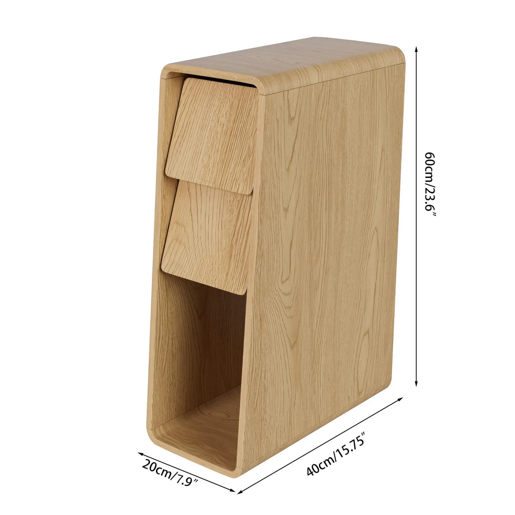 Nouveauté 2026 – Ensemble de 2 tables de chevet étroites Narrow avec tiroirs, table d'appoint fine cannelée avec rangement pour petits espaces