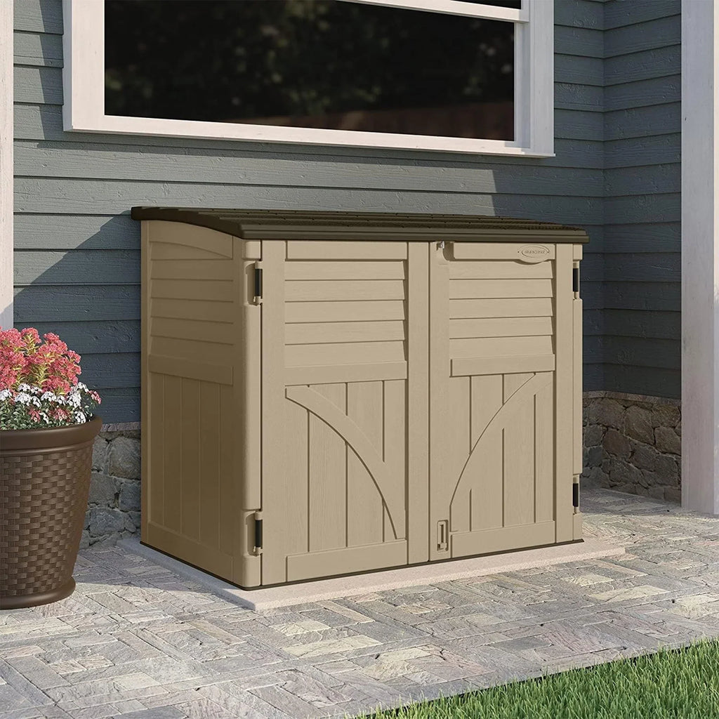 Nouveauté 2026 – Abri de jardin compact horizontal Suncast , 34 pi³, couleur sable