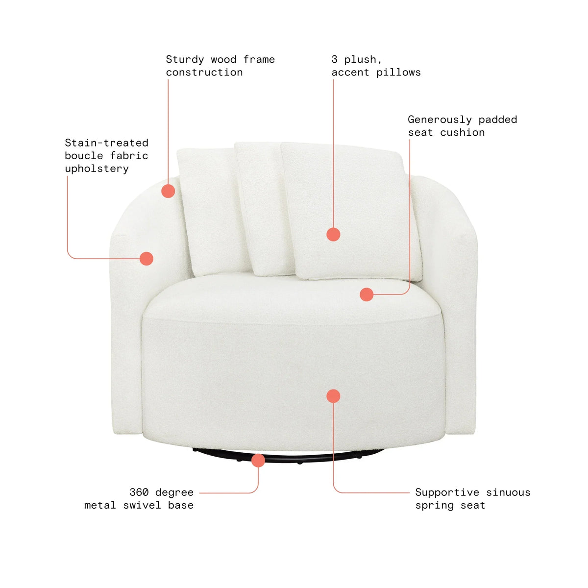 Nouveauté 2026 – Fauteuil d'appoint Beautiful Drew de Drew Barrymore (édition ), coloris crème bouclé