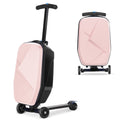 Nouveauté 2026 – Valise-trottinette Advwin pour enfants et adultes, valise rigide à roulettes pour enfants de 4 à 15 ans, multifonctionnelle, légère et pliable, avec roulettes, rose