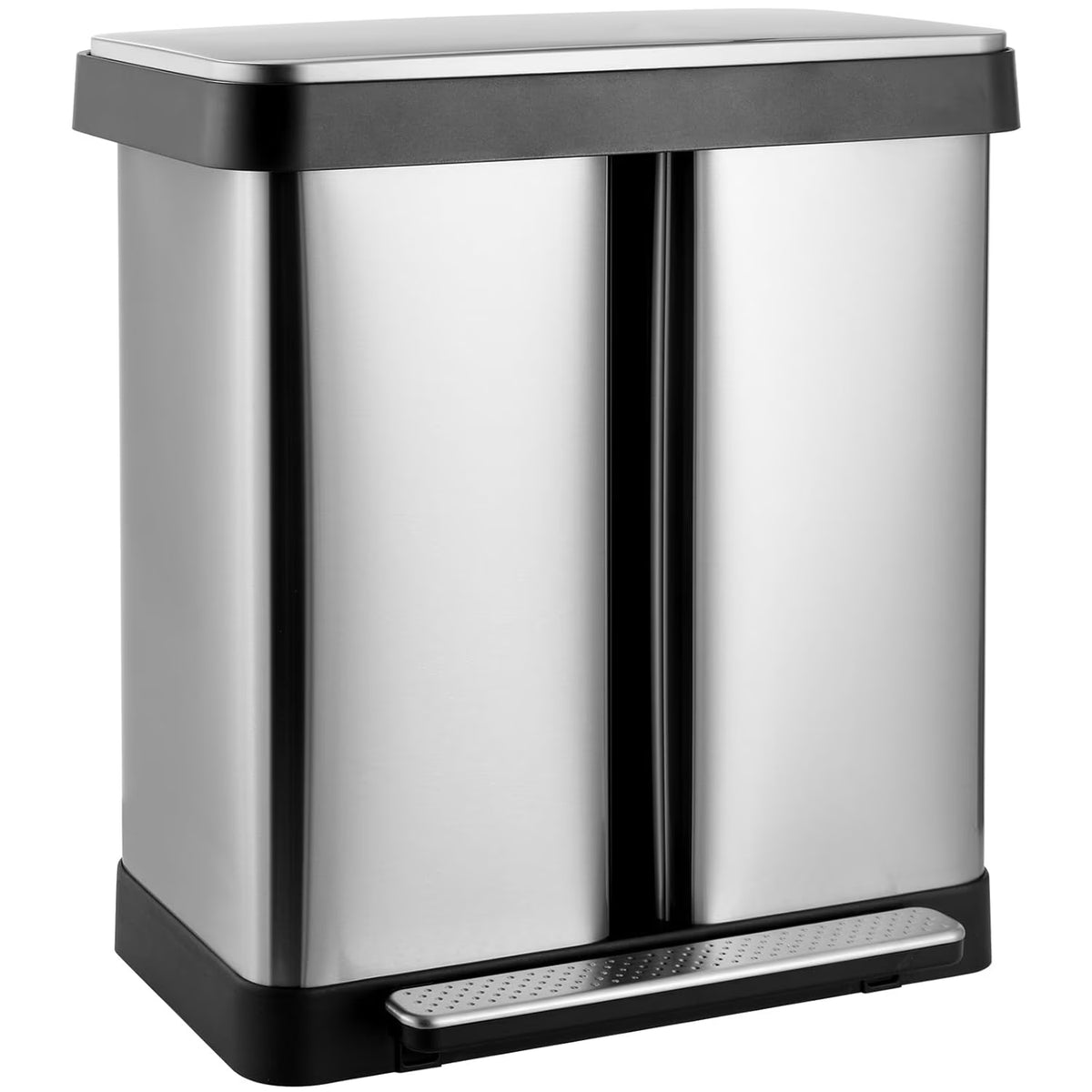 Nouveauté 2026 – Poubelle double Arlopu de 60 litres (16 gallons), en acier inoxydable, avec couvercle à fermeture amortie, pour la maison ou le bureau