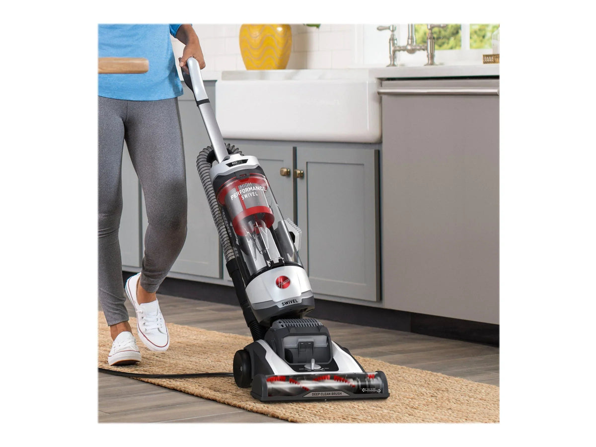 Nouveauté 2026 – Aspirateur vertical sans sac Hoover , haute performance, compatible avec les animaux domestiques, design pivotant, avec brosse à poussière, tube d'extension, filtre HEPA, suceur plat et outil pour tissus d'ameublement, 110 V, rouge/g