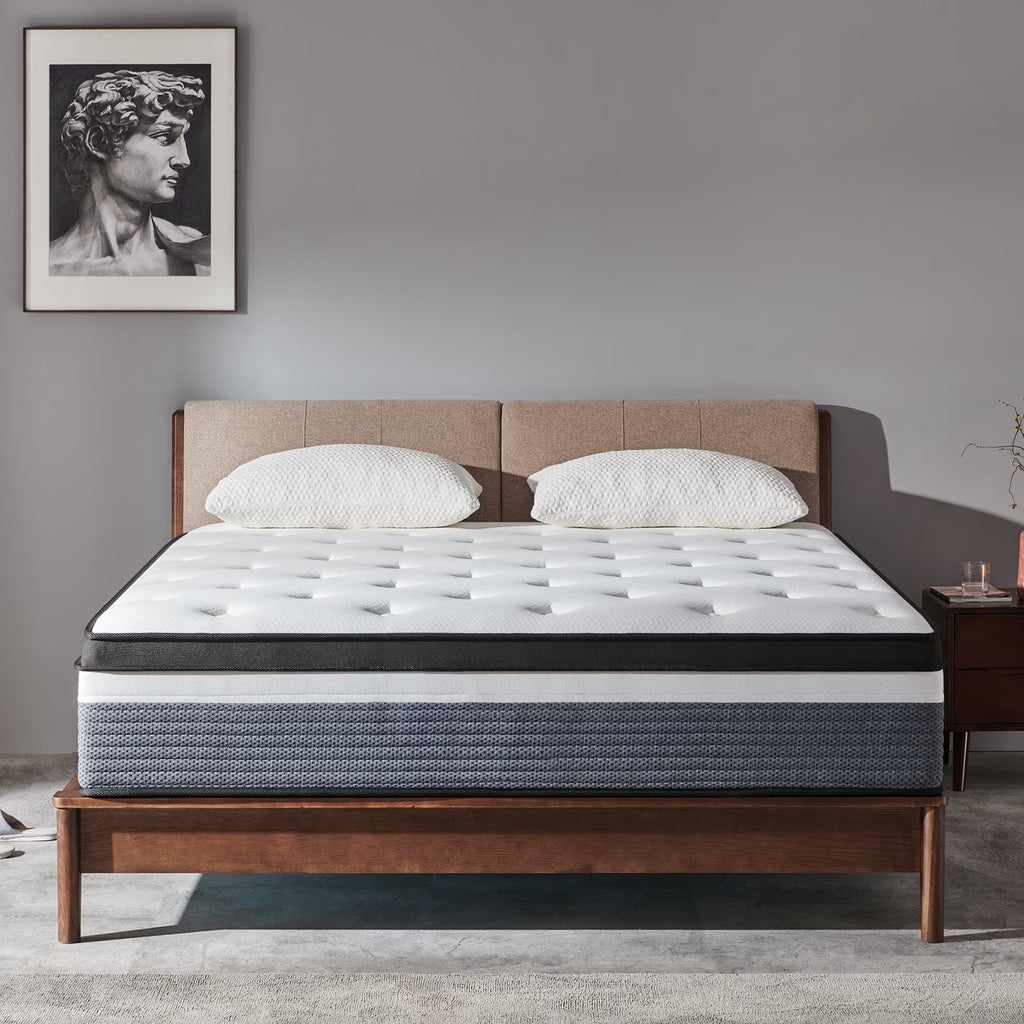 Nouveauté 2026 – Matelas Queen , JIAVA, matelas hybride en mousse à mémoire de forme et ressorts de 30 cm (12 po), soutien pour adulte