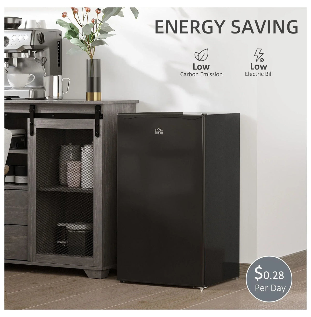 Nouveauté 2026 – Mini-réfrigérateur avec congélateur , réfrigérateur compact de 90 litres (3,2 pi³) pour chambre, dortoir, appartement - Thermostat réglable, porte réversible, noir