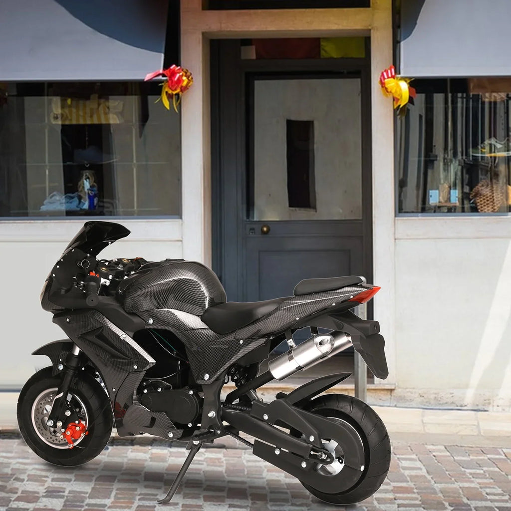 Nouveauté 2026 – Mini moto à essence AQQW 49cc pour adultes et enfants, moteur 4 temps, jouet électrique, charge maximale 200 kg, cadeau idéal pour les enfants