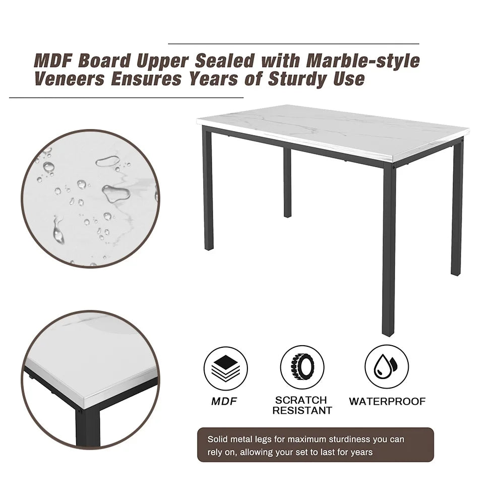 Nouveauté 2026 – Ensemble de salle à manger moderne avec table et 6 chaises rembourrées à dossier haut, idéal pour 6 personnes, petit espace cuisine, coin repas ou bar, B1470