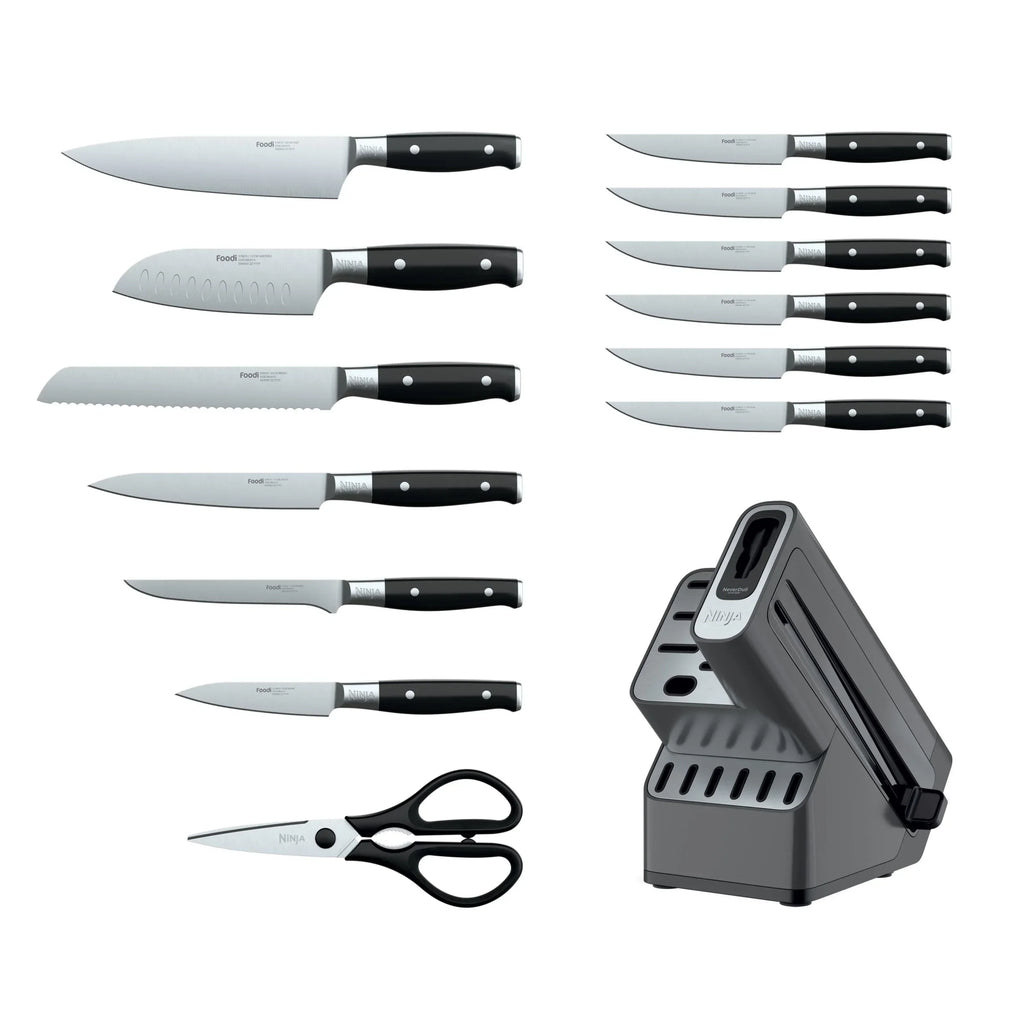 Nouveauté 2026 – Système de couteaux Ninja Foodi NeverDull Premium 14 pièces en acier inoxydable allemand avec affûteur intégré, K32014