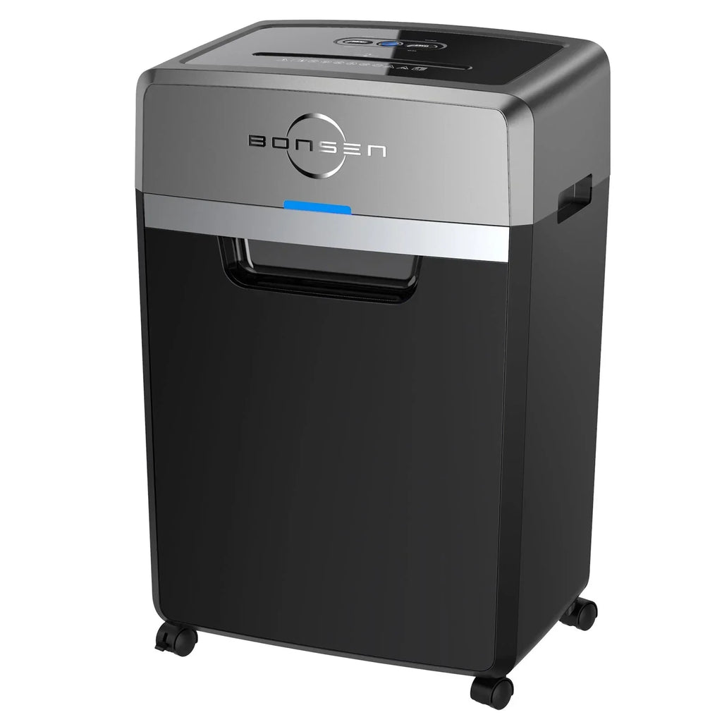 Nouveauté 2026 – Destructeur de documents Bonsen , coupe croisée, 24 feuilles, usage intensif, pour bureau | Destructeur commercial avec bac de 34 litres