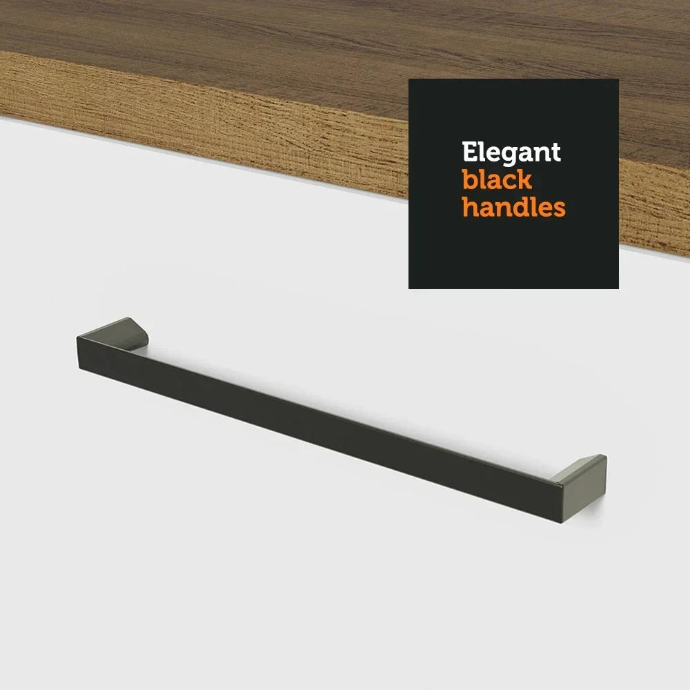 Nouveauté 2026 – Meuble bas de rangement de cuisine Madesa Hazel avec 3 tiroirs, largeur 58,4 cm (23 po), en bois d'ingénierie peint, à poser au sol, socle amovible - Blanc