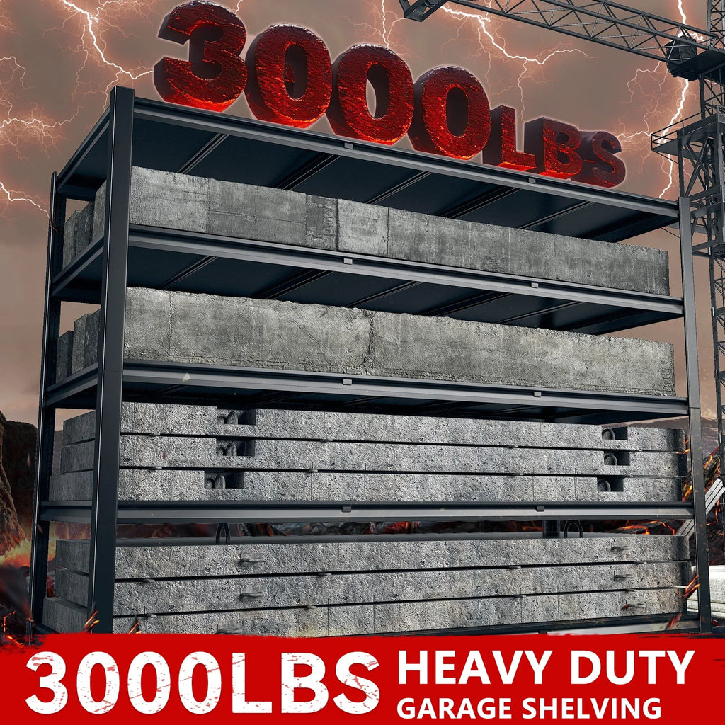 Nouveauté 2026 – Étagère de garage REIBII , 152 cm (L) x 61 cm (P) x 183 cm (H), robuste, supportant jusqu'à 1360 kg (3000 lb), réglable, 5 niveaux, en métal