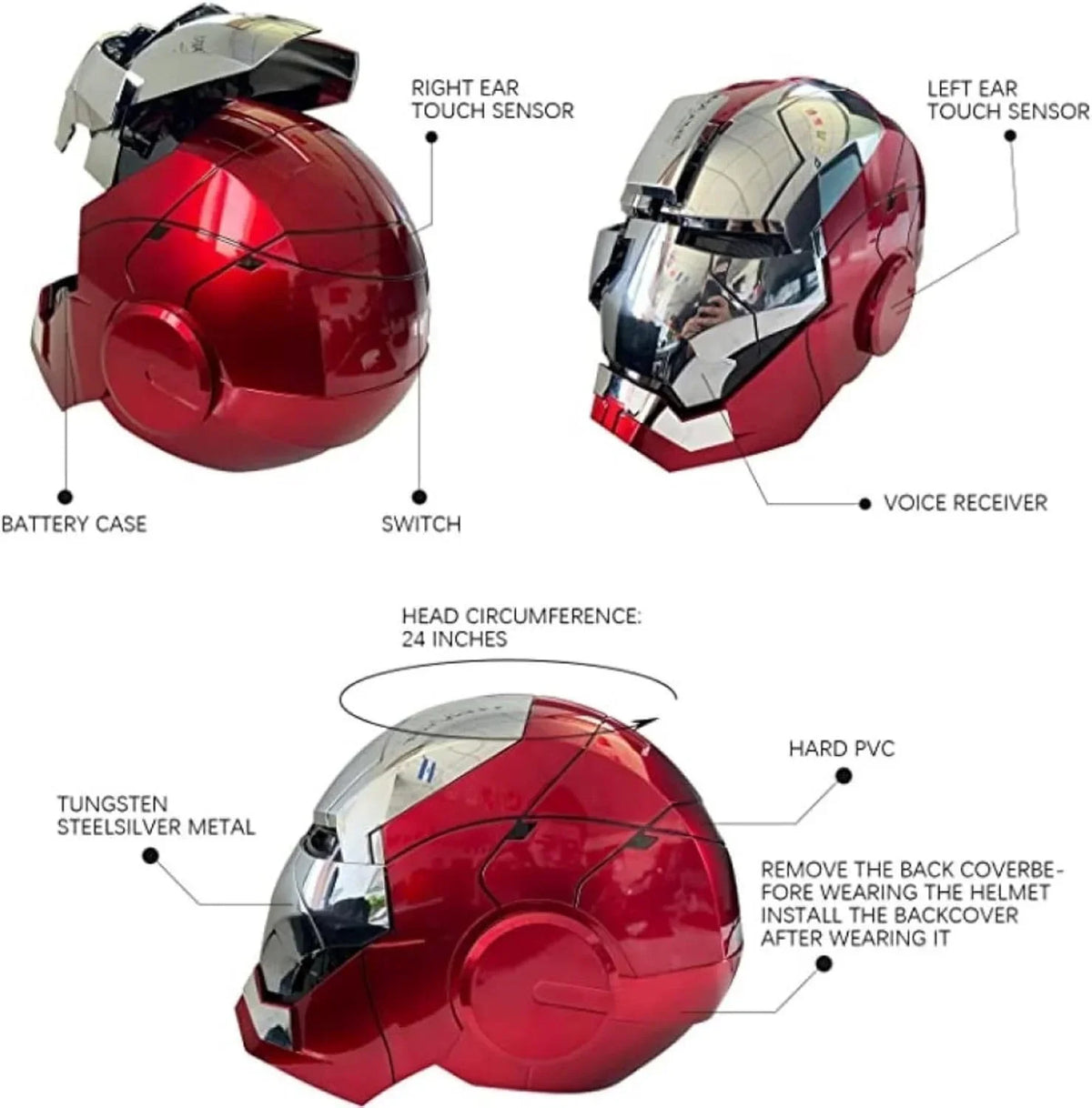 Nouveauté 2026 – Casque Iron Man ZUITEH , nouveau masque de super-héros Iron Man avec voix de Jarvis et ouverture/fermeture contrôlée par télécommande et tactile, objet de collection réaliste, masque de super-héros idéal pour Halloween, Noël, un anni