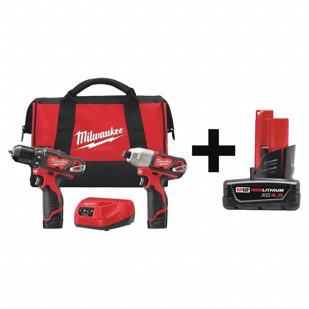 Nouveauté 2026 – Kit Milwaukee 2494-22 avec batterie compacte M12 2,0 Ah offerte