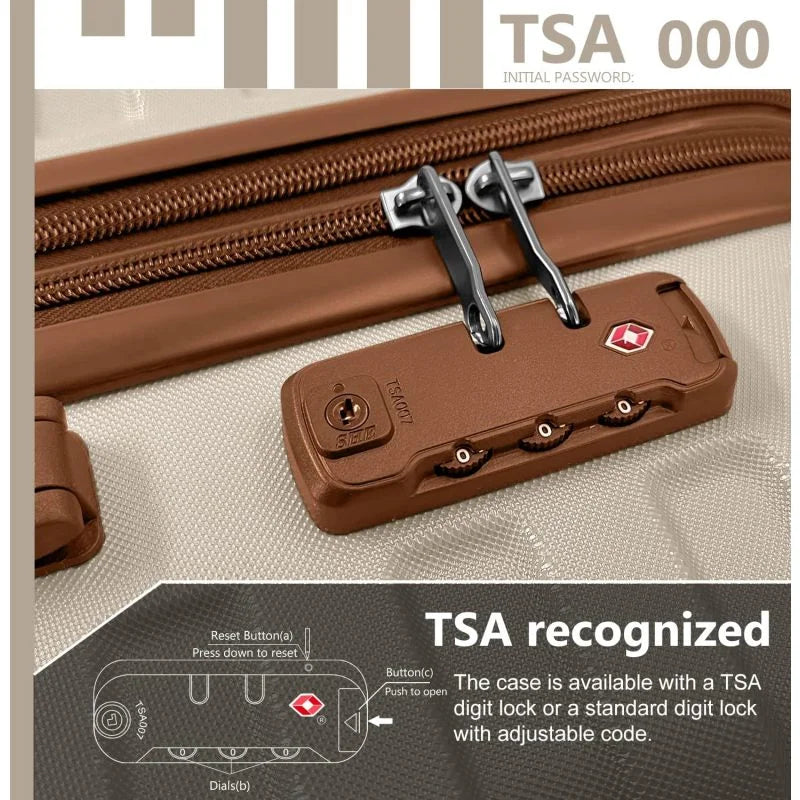 Nouveauté 2026 – Ensemble de bagages Lobage , 6 pièces, comprenant sacs de voyage, valises rigides extensibles à roulettes multidirectionnelles et serrure TSA, couleur crème