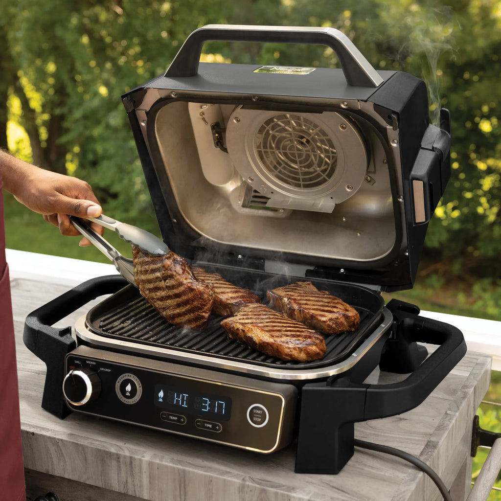 Nouveauté 2026 – Barbecue et fumoir d'extérieur Woodfire , 3 en 1 : grill, fumoir et friteuse à air chaud, avec technologie Woodfire, OG700