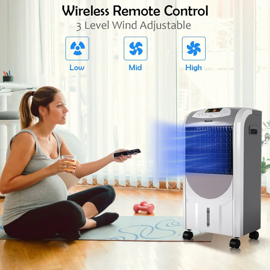 Nouveauté 2026 – Ventilateur et humidificateur portable Costway avec filtre lavable et télécommande