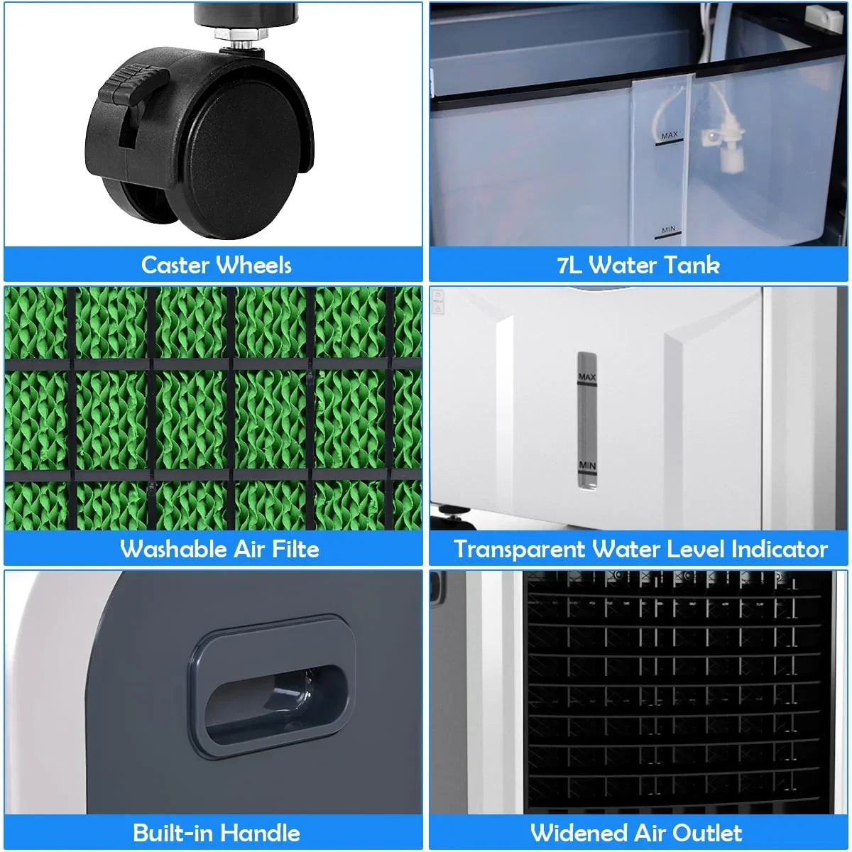 Nouveauté 2026 – Ventilateur et humidificateur portable Costway avec filtre lavable et télécommande