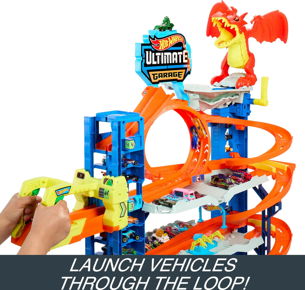Nouveauté 2026 – Coffret de jeu Hot Wheels City Ultimate Garage avec 2 voitures miniatures, rangement pour plus de 50 voitures