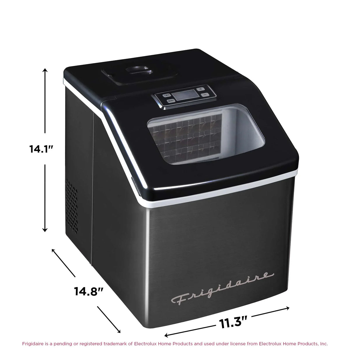 Nouveauté 2026 – Machine à glaçons carrée transparente de comptoir Frigidaire , 18 kg (40 lb) - Acier inoxydable