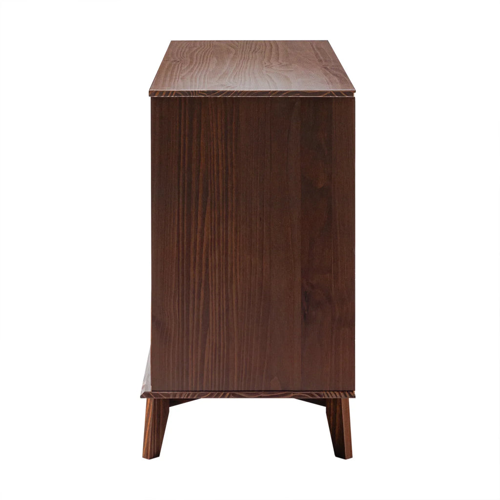Nouveauté 2026 – Commode Walker Edison Sonoma 6 tiroirs en bois massif couleur caramel