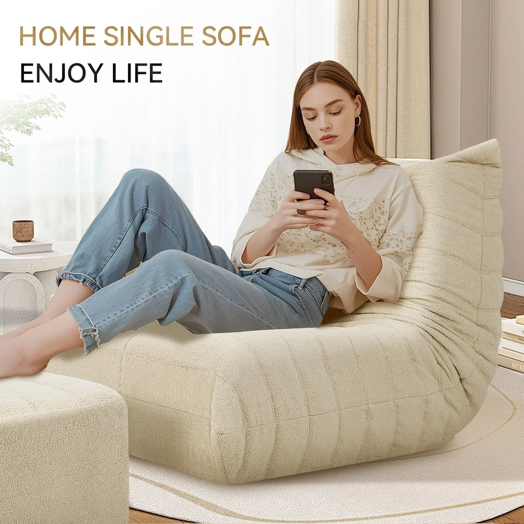 Nouveauté 2026 – Fauteuils poufs VFD pour adultes, pouf avec repose-pieds, canapé lounge confortable en mousse à mémoire de forme, fauteuil de lecture idéal pour la chambre et le salon, canapé de sol relaxant