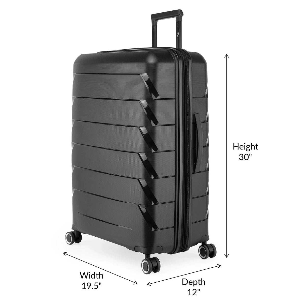 Nouveauté 2026 – Lot de 2) : valise rigide PUR by iFLY 28" noire, format enregistrement, noire