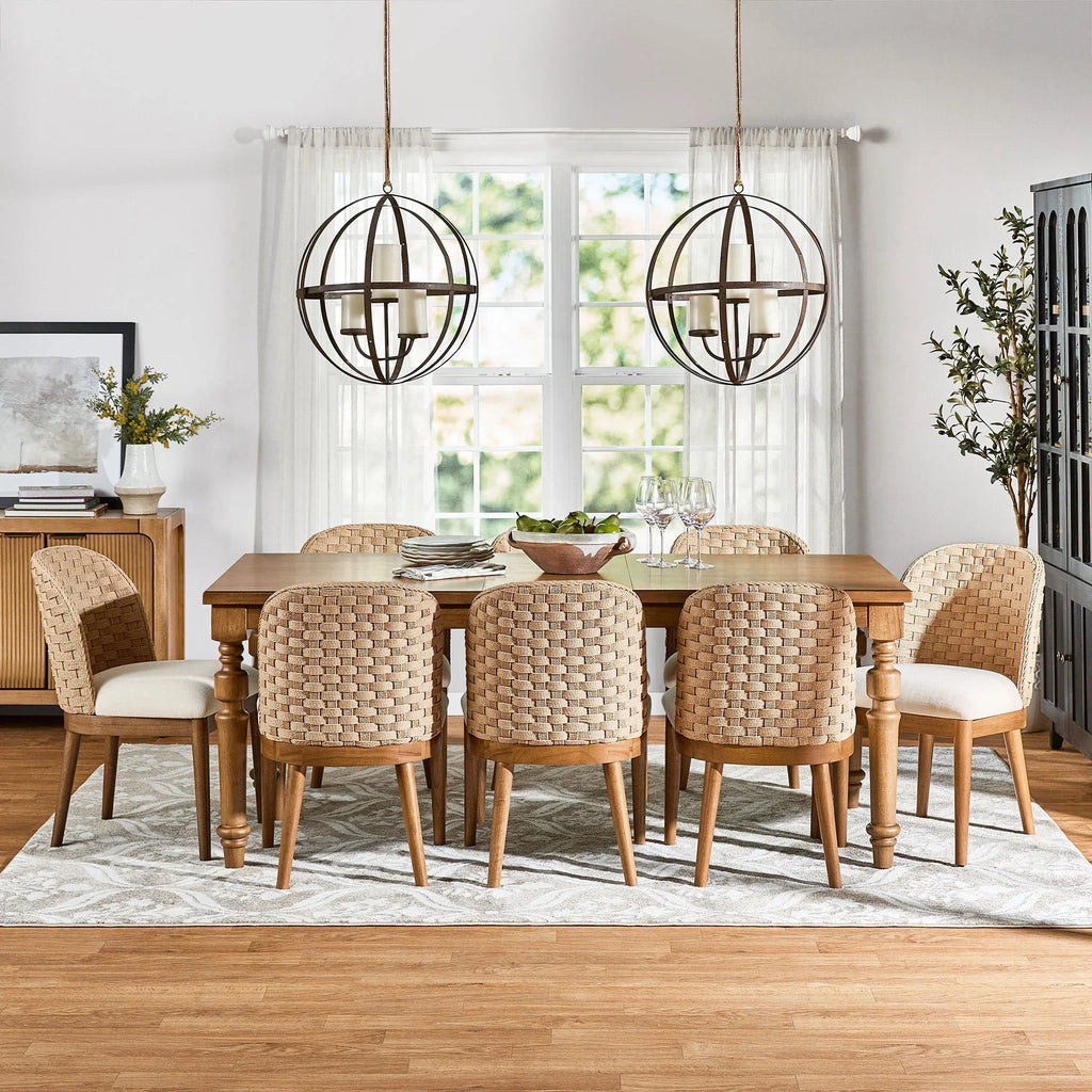 Nouveauté 2026 – Ensemble de 2 chaises de salle à manger de style ferme Saylor de My Texas House, en bois naturel, année