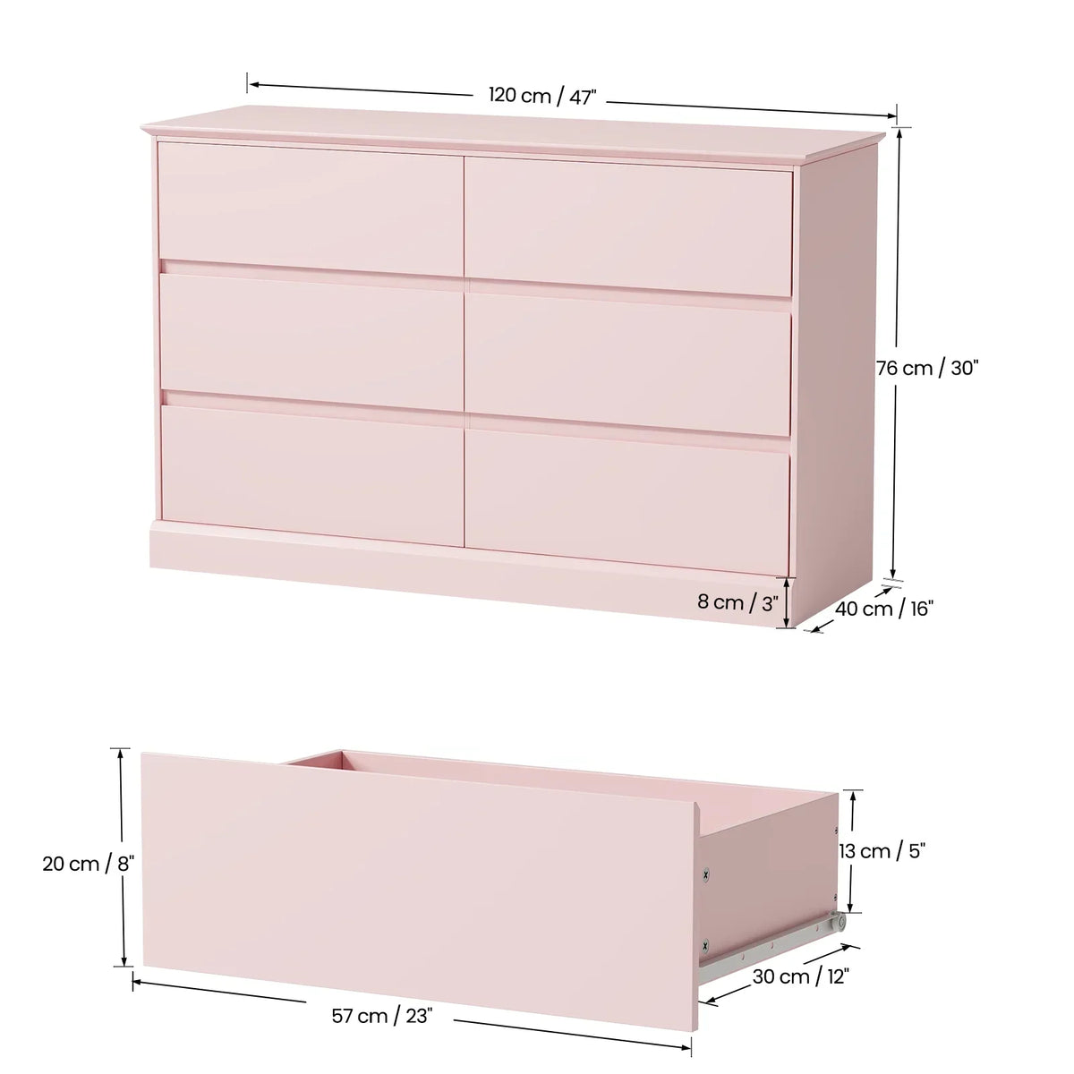 Nouveauté 2026 – Commode blanche neuve , commode à 6 tiroirs, meuble de rangement double, meuble d'appoint pour chambre ou salon