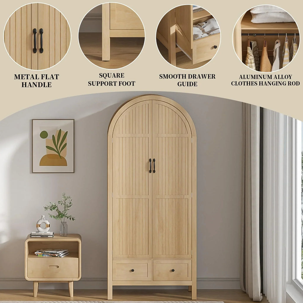 Nouveauté 2026 – Armoire-penderie Armoire , armoire de chambre avec tiroirs, armoires de rangement en bois