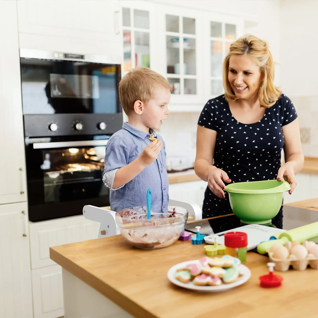 Nouveauté 2026 – Marchepied de cuisine JOZ pour tout-petits, tabouret d'apprentissage Montessori, tour pliable pour le comptoir, aide à la station debout pour les enfants, 3 hauteurs réglables, en bois, blanc