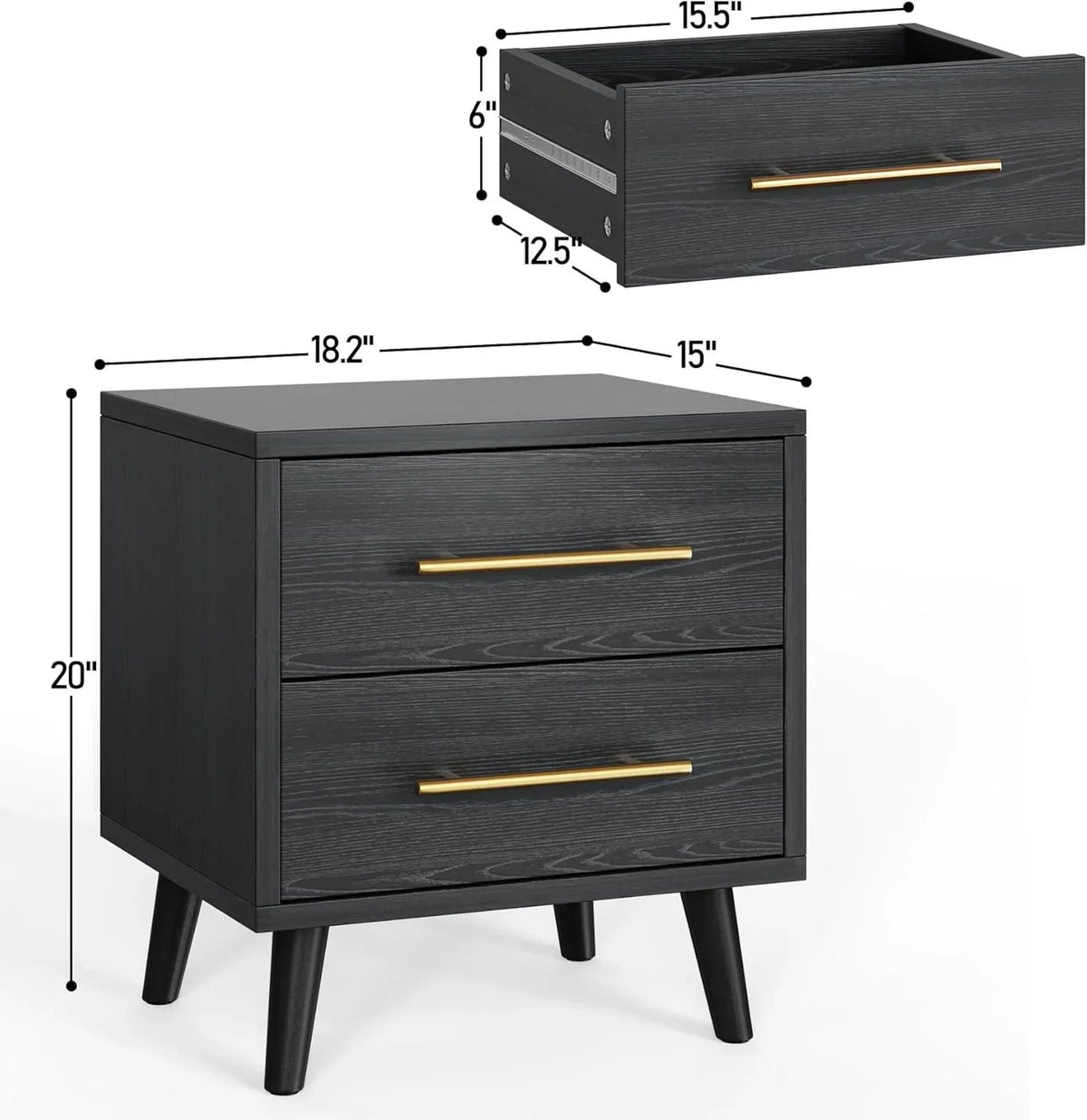Nouveauté 2026 – Ensemble de meubles de chambre à coucher Lofka King - Comprend un cadre de lit King, deux tables de chevet et deux commodes pour une décoration intérieure moderne
