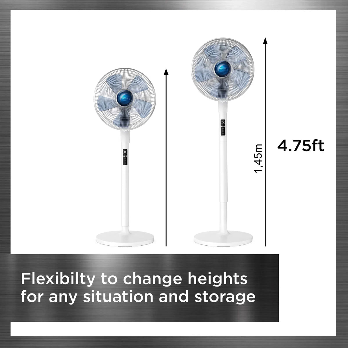 Nouveauté 2026 – Ventilateur sur pied Rowenta Turbo Silence avec télécommande, 53 pouces, portable, 5 vitesses, VU5670