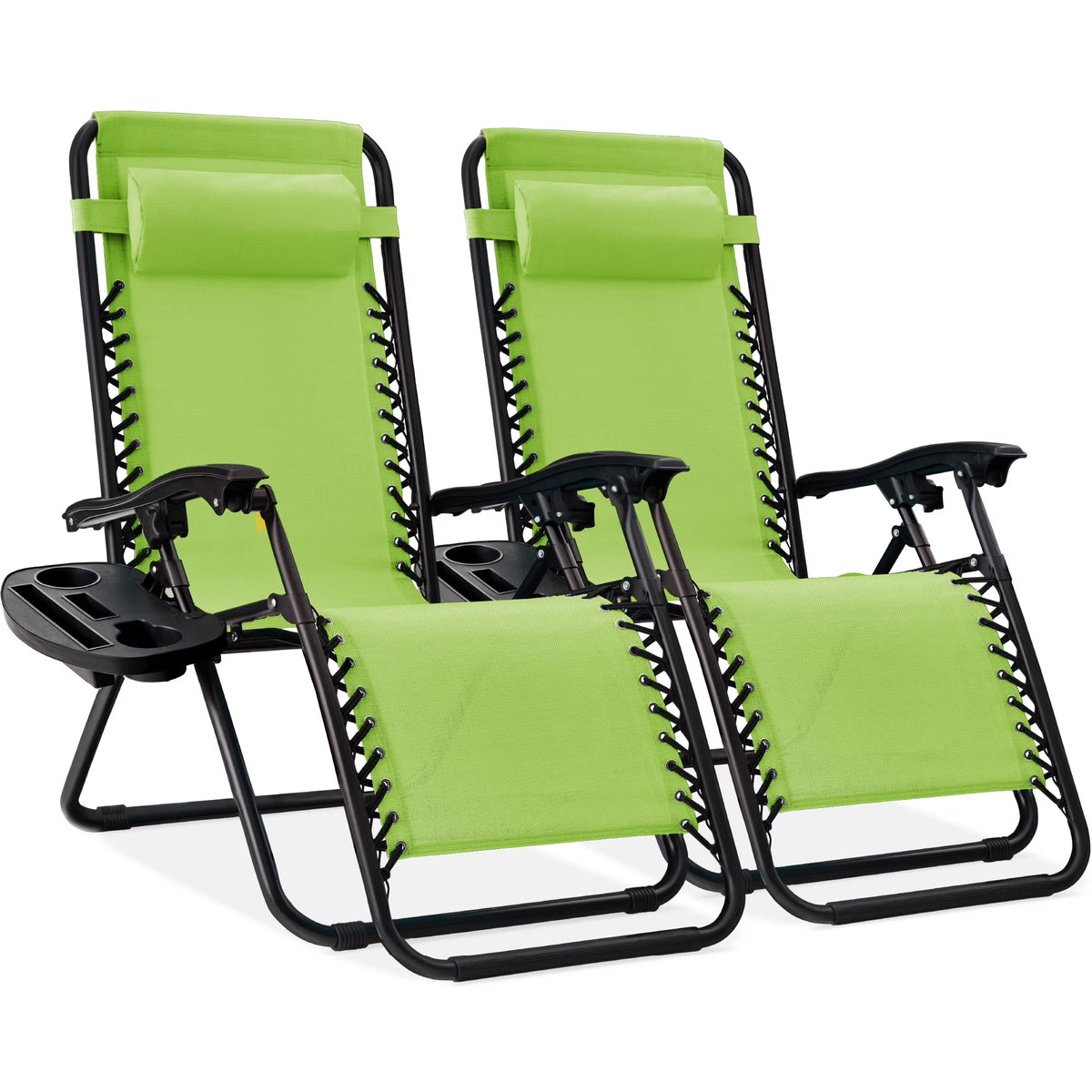Nouveauté 2026 – Ensemble de 2 fauteuils inclinables zéro gravité Best Choice Products pour terrasse et piscine avec porte-gobelet - Gris