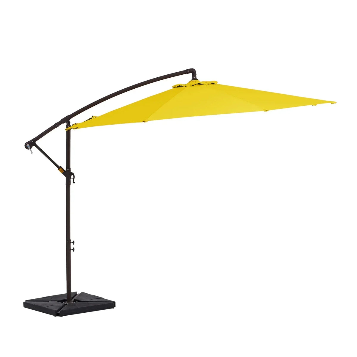 Nouveauté 2026 – Parasol déporté suspendu JUSTLET de 3 m (10 pi) robuste avec base en 4 pièces incluse, beige
