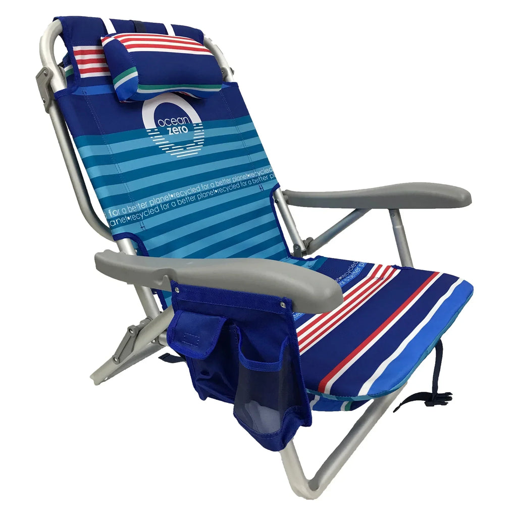 Nouveauté 2026 – Lot de 2) Sac à dos/chaise Ocean Zero Deluxe rayé
