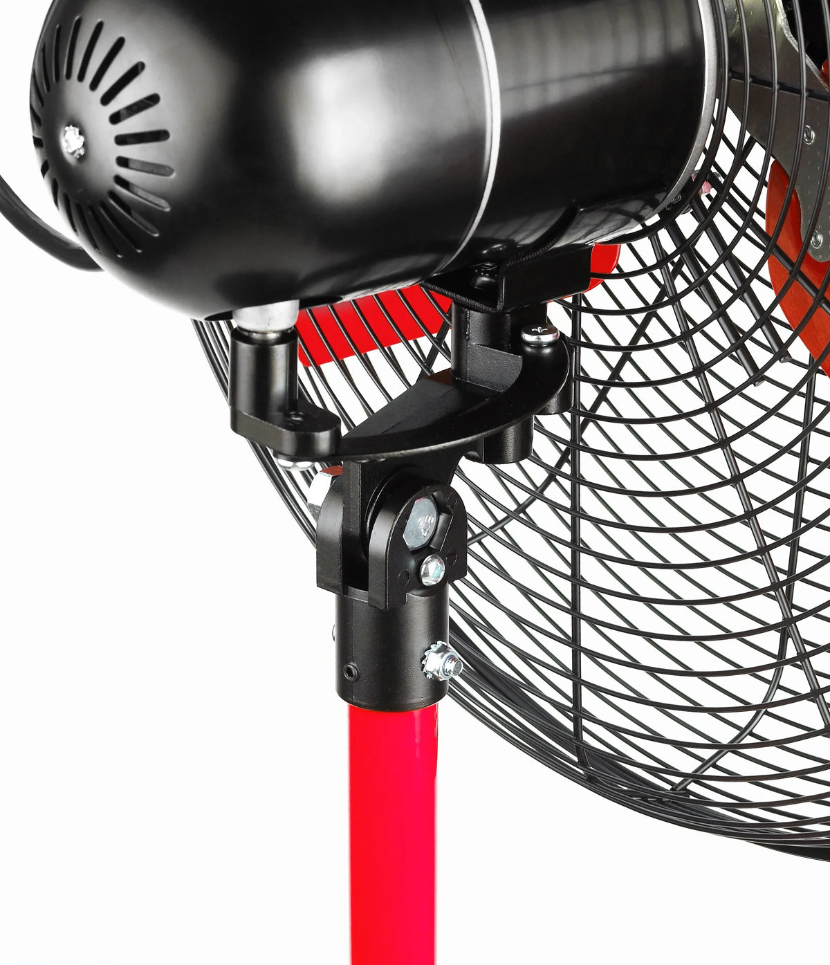 Nouveauté 2026 – Ventilateur sur pied oscillant rouge et noir Hyper Tough 20" à 3 vitesses pour usage commercial et industriel