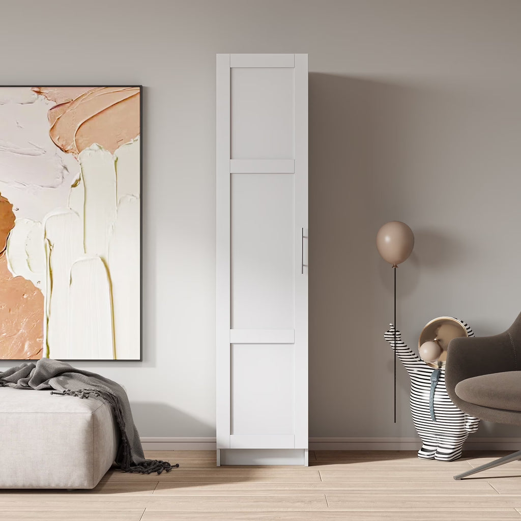 Nouveauté 2026 – Armoire de rangement haute Slim , meuble garde-manger avec portes et étagères, idéale pour les petits espaces (cuisine, salon, salle de bain