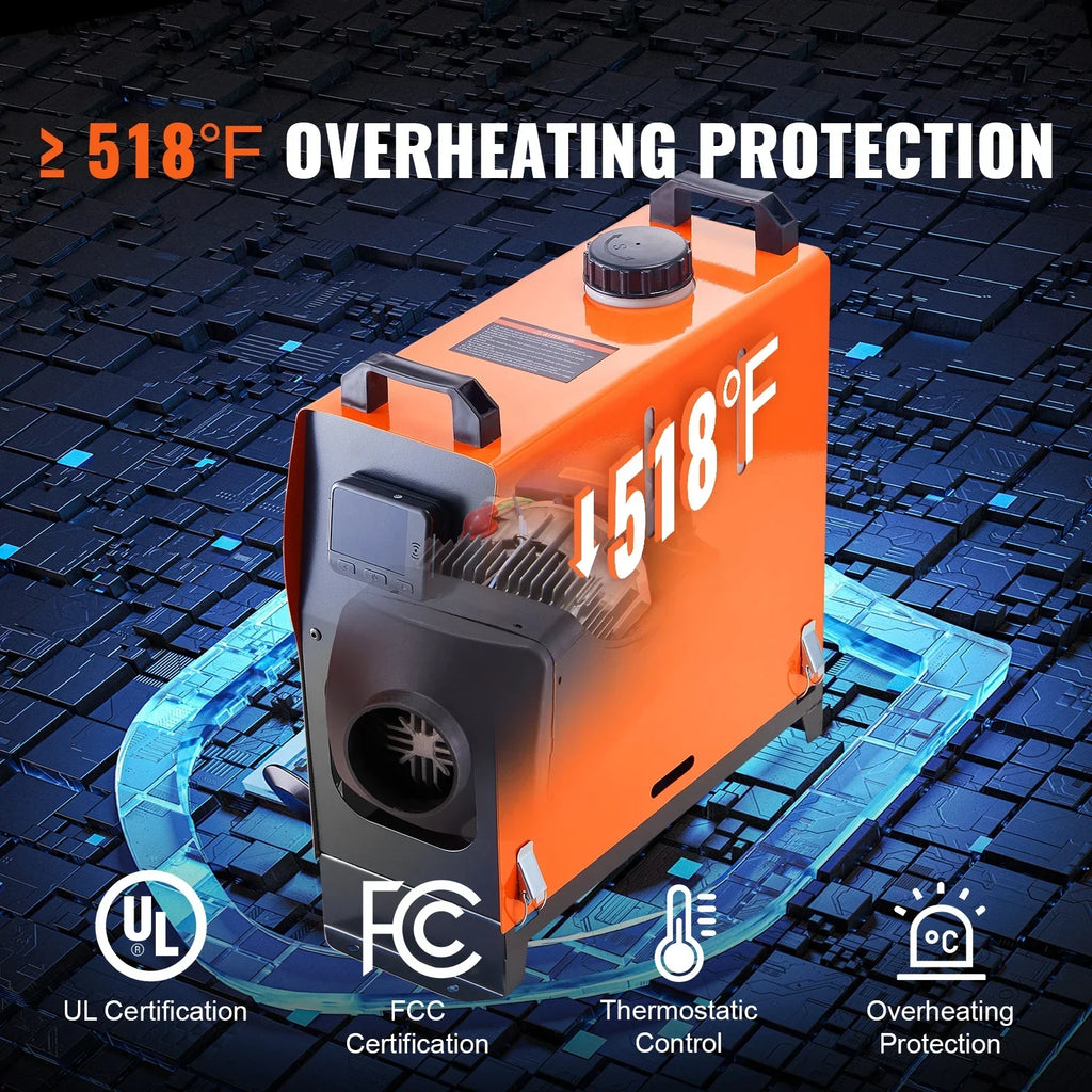 Nouveauté 2026 – Chauffage diesel KFFKFF , 12 V 5 kW, intégré, avec télécommande et écran LCD, réservoir de 5 L. Solution de chauffage diesel compacte, chauffe rapide pour camping-cars, caravanes, bateaux et utilisation intérieure