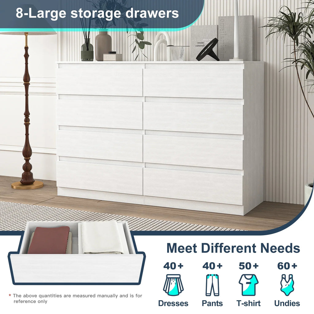 Nouveauté 2026 – Commode Resenkos moderne style milieu du siècle, 6 tiroirs, large, pour chambre à coucher, grise
