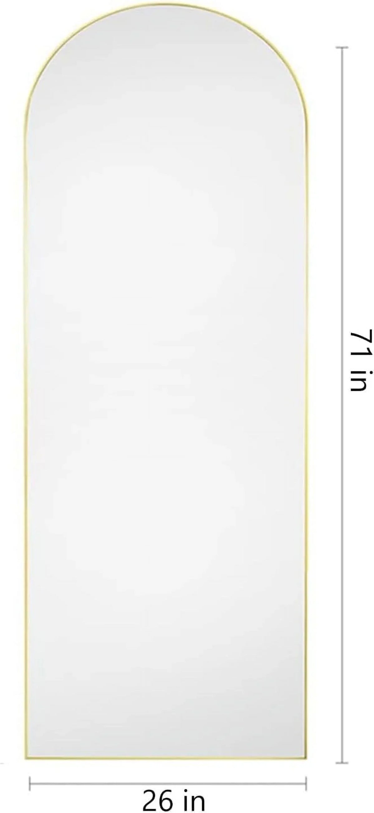 Nouveauté 2026 – Miroir sur pied Arched , grand miroir de corps 180 x 66 cm avec support, doré