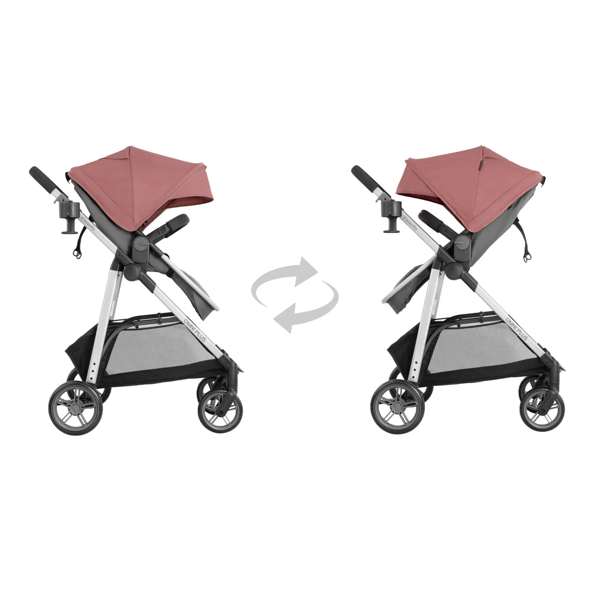 Nouveauté 2026 – Système de voyage modulaire Evenflo Omni Plus avec siège auto pour bébé LiteMax Sport, gris Mylar, unisexe
