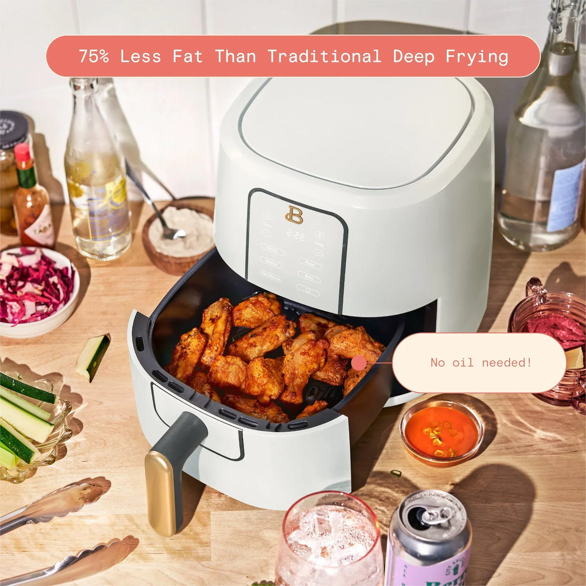 Nouveauté 2026 – Friteuse à air 3 pintes Beautiful avec technologie TurboCrisp, glaçage blanc par Drew Barrymore
