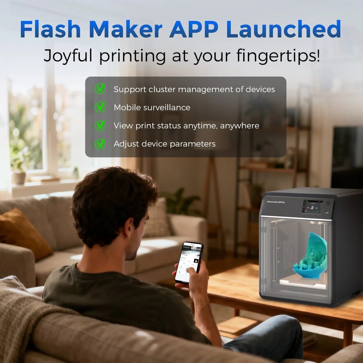 Nouveauté 2026 – Imprimante 3D Flashforge Adventurer 5M , nivellement automatique et impression haute vitesse (600 mm/s), noire