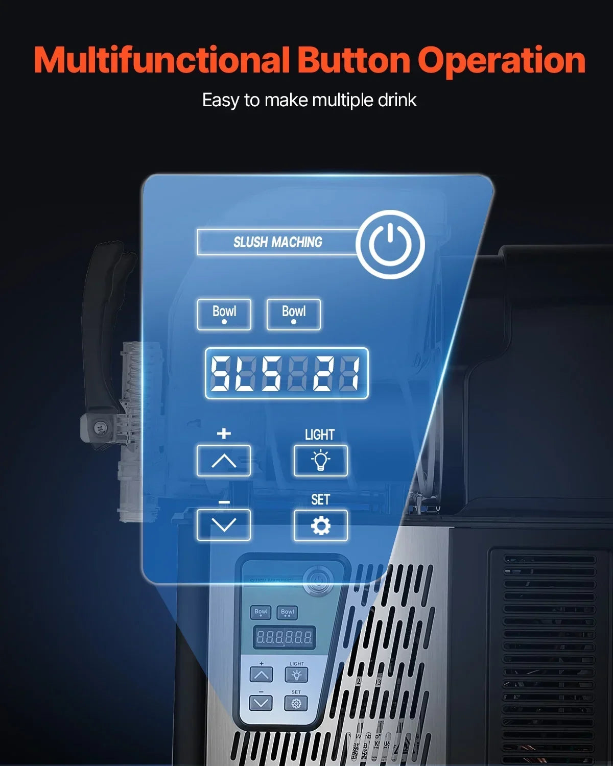 Nouveauté 2026 – Machine à granita commerciale KFFKFF , machine à granita à 2 réservoirs de 4 L, machine à boissons glacées avec maintien de la température, machine à granita