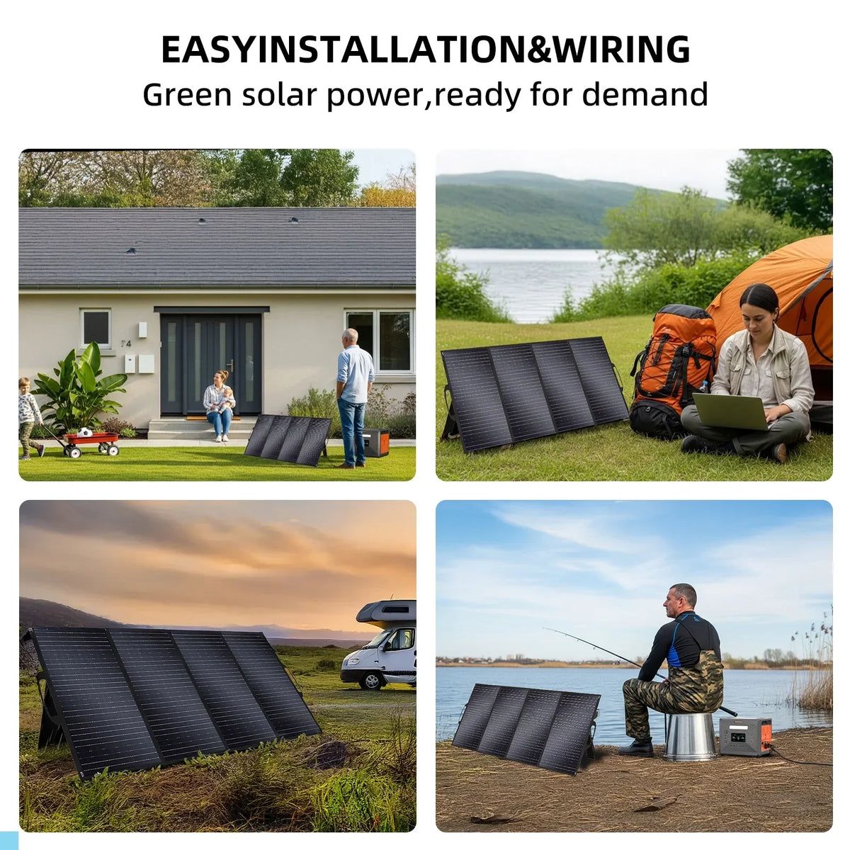 Nouveauté 2026 – Générateur solaire Solarplay 2400 W (4800 W en crête), avec panneau solaire de 400 W et batterie LiFePO4 portable de 2160 Wh, idéal pour le camping, la maison et les véhicules de secours