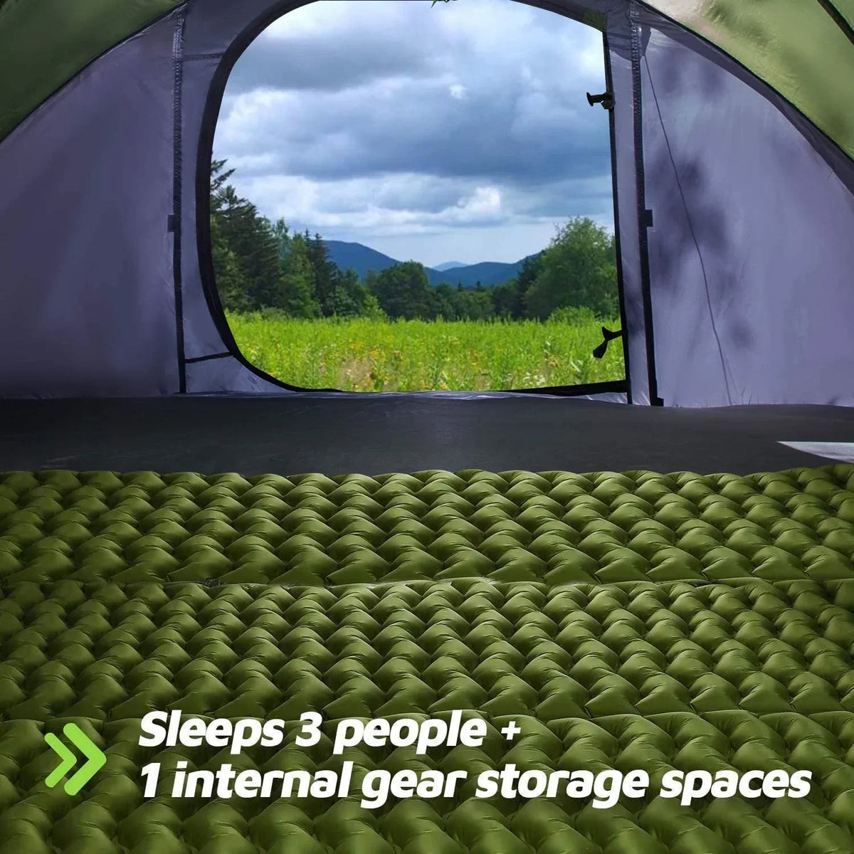 Nouveauté 2026 – Nouvelle tente 4 personnes facile à monter , 24 x 17 x 132 cm, imperméable, montage automatique, 2 portes - Tente familiale instantanée idéale pour le camping, la randonnée et les voyages