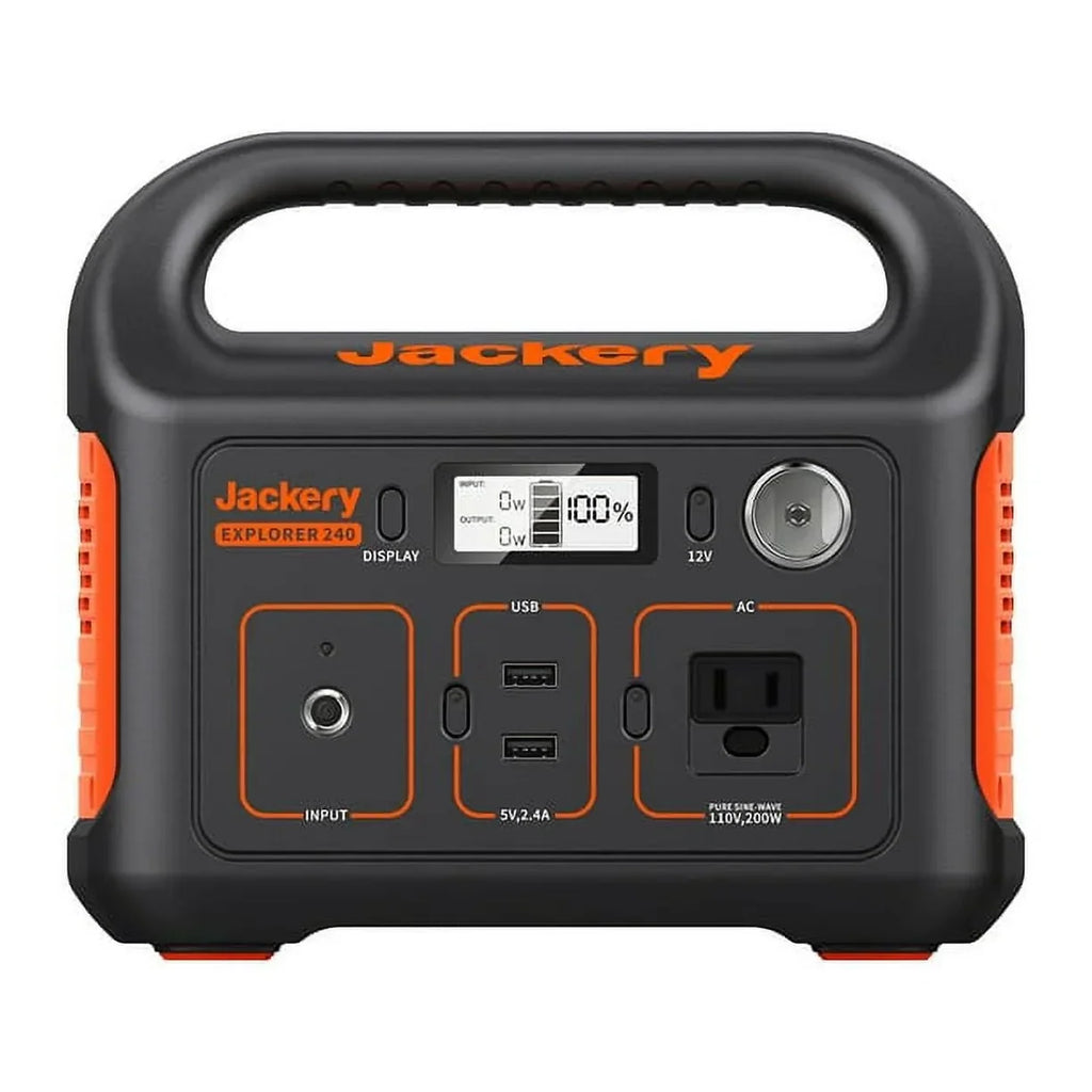 Nouveauté 2026 – Station d'alimentation portable Jackery Explorer 240 , batterie lithium de secours 240 Wh, prise secteur 110 V/200 W à onde sinusoïdale pure, générateur solaire (panneau solaire non inclus) pour le camping, les voyages, la chasse et