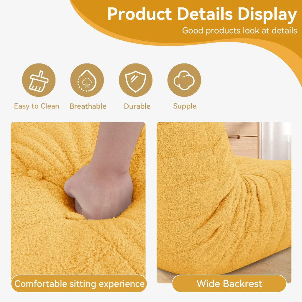 Nouveauté 2026 – Fauteuils poufs VFD pour adultes, pouf avec repose-pieds, canapé lounge confortable en mousse à mémoire de forme, fauteuil de lecture idéal pour la chambre et le salon, canapé de sol relaxant