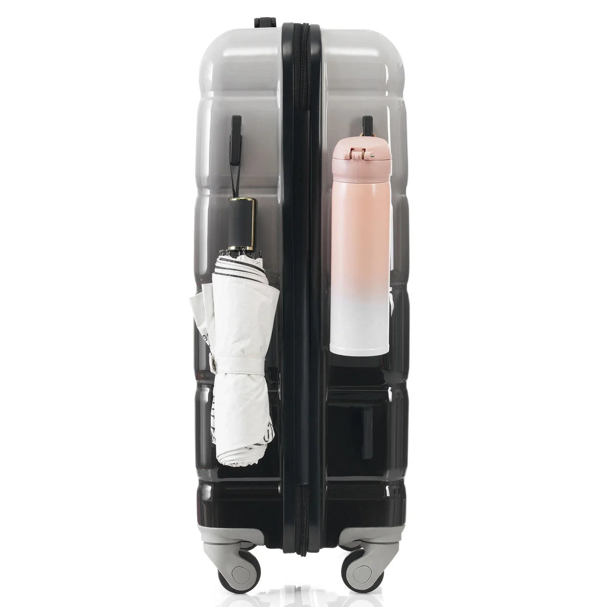 Nouveauté 2026 – Ensemble de 3 valises PAPROOS (51/61/71 cm), valise rigide légère avec port USB et crochets latéraux, bagage de voyage avec serrure TSA, valise à roulettes rigide pour l'école et les voyages, rose