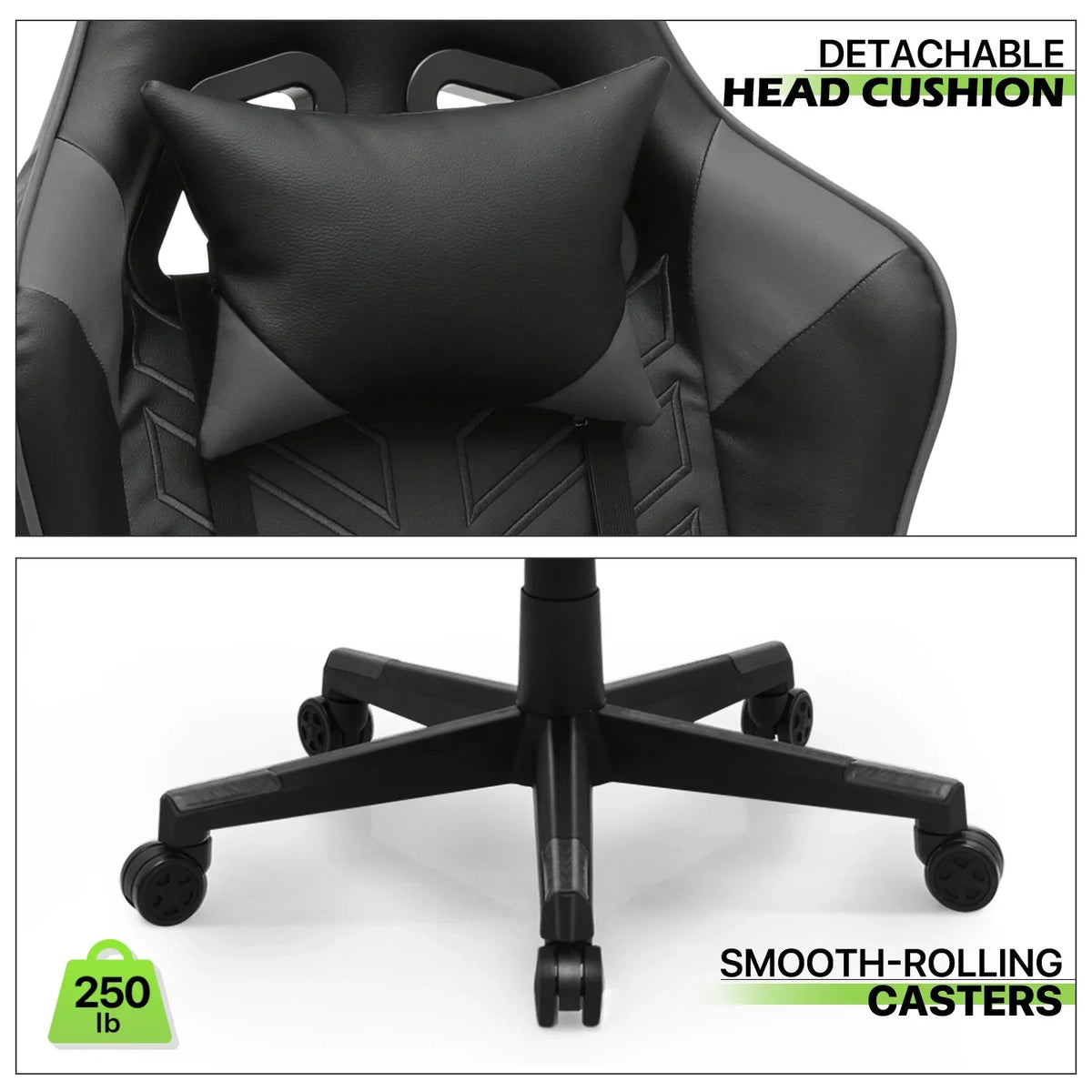 Nouveauté 2026 – Chaise de jeu ergonomique Magshion , chaise de jeu confortable, chaise de bureau en cuir, chaise de jeu pivotante et réglable, bleue