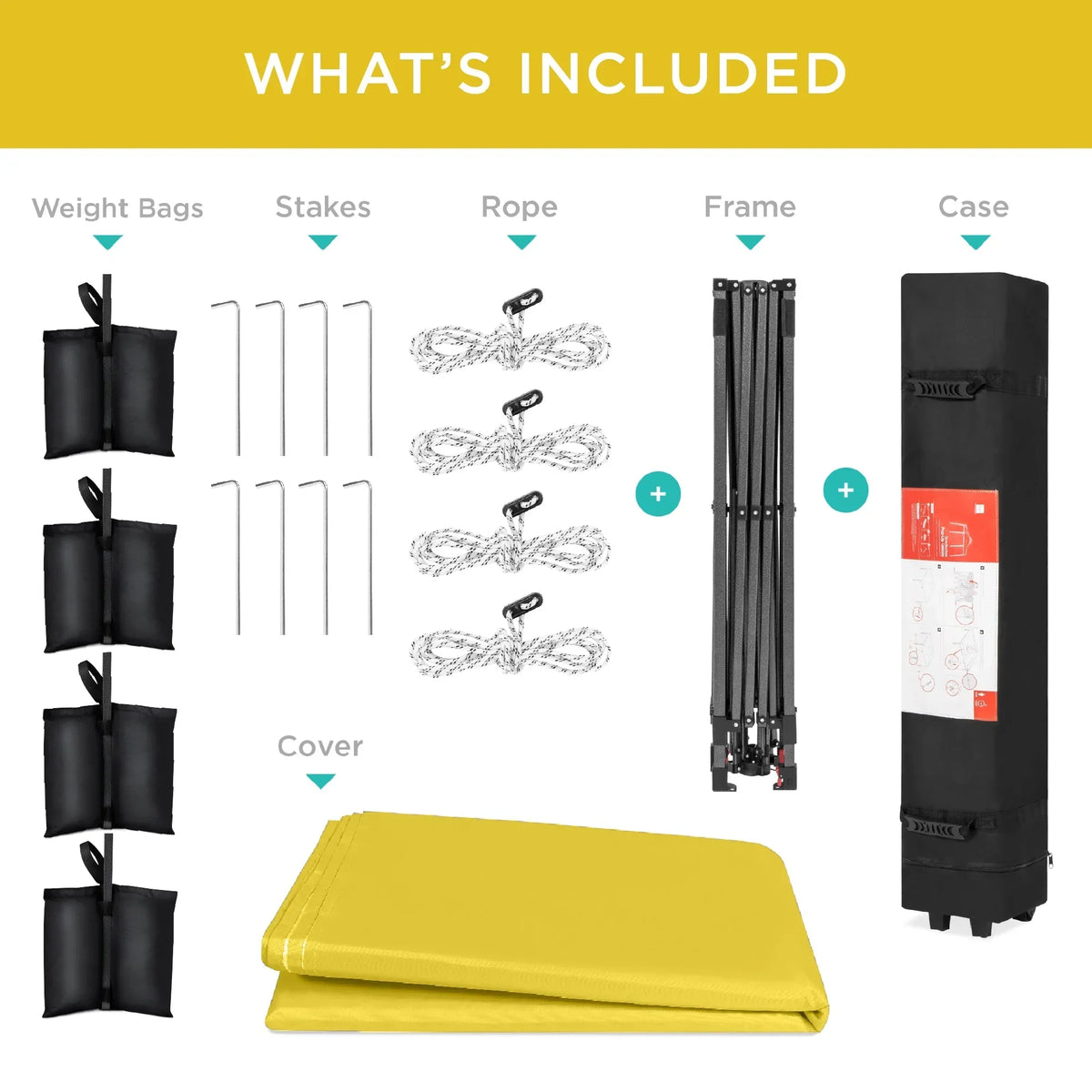Nouveauté 2026 – Best Choice Products 3,66 m x 3,66 m - Abri pliant facile à monter avec installation en un clic, sac à roulettes et 4 sacs de lestage - Bleu marine